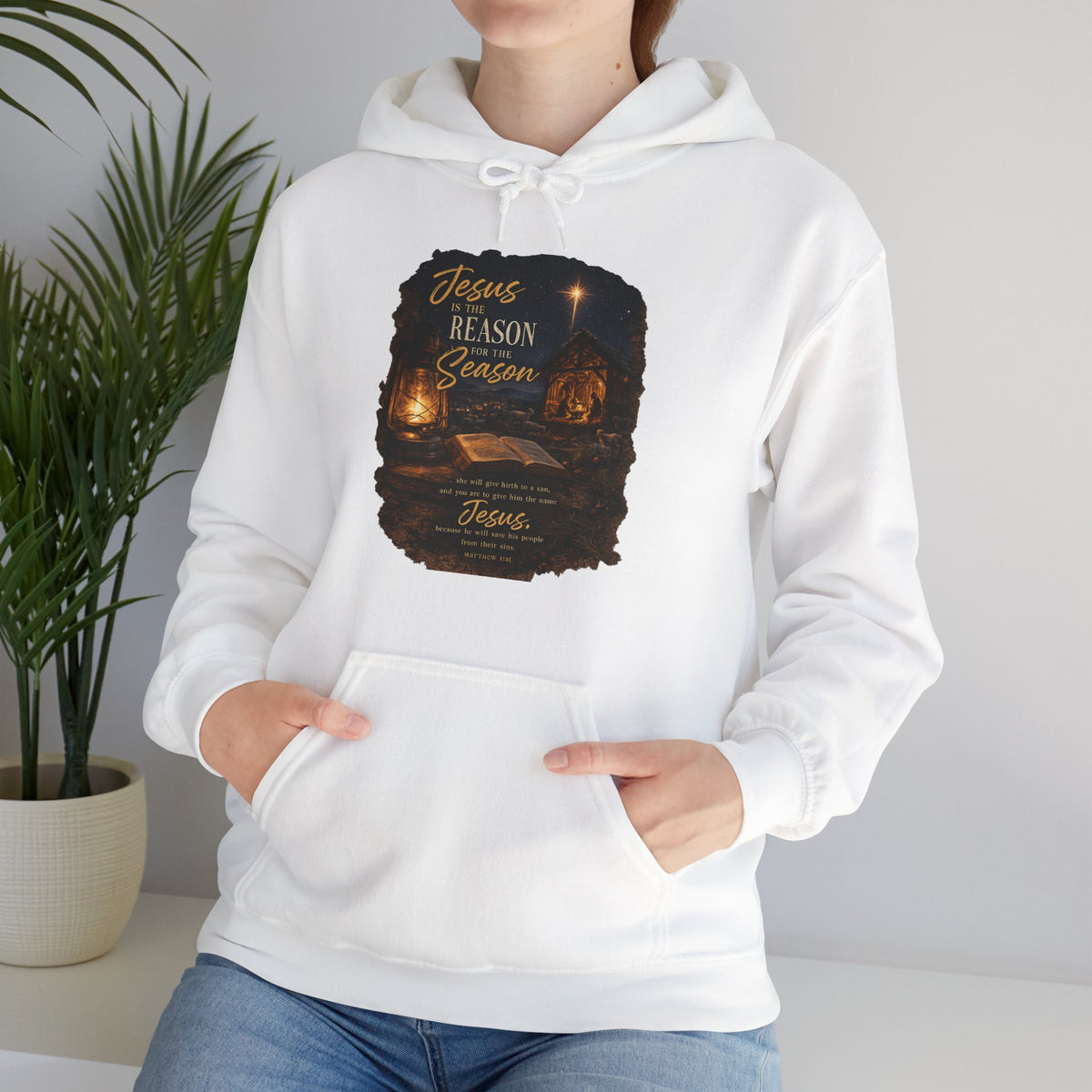 Jesus Reason Season hoodie | Nativity lantern scripture religious sweatshirt