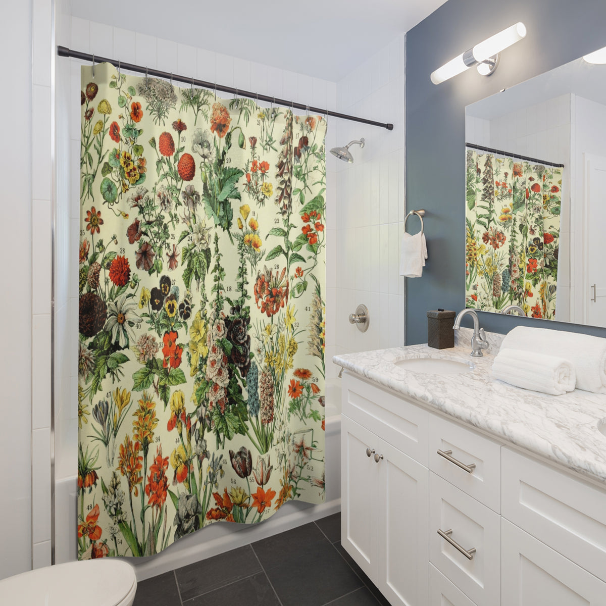 Vintage Wildflower Sampler Shower Curtain