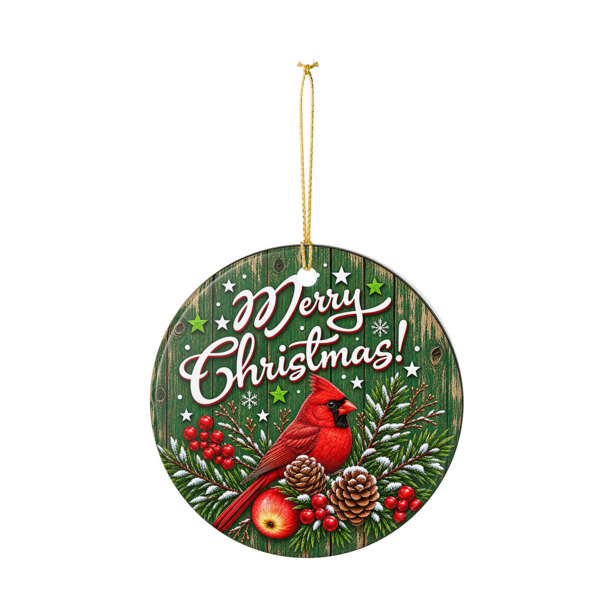 Merry Christmas Vintage Cardinal Mailboxes Ceramic Decoration Ornament, (1pc)