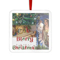 Christmas Vintage Nativity, Angel and Christmas Tree Custom Cut Acrylic Ornament