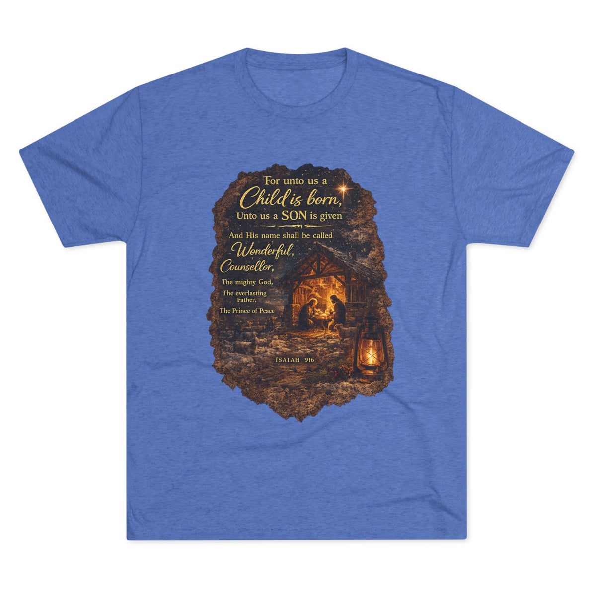 Child Is Born Nativity Scene T-Shirt | Christmas Bible Verse