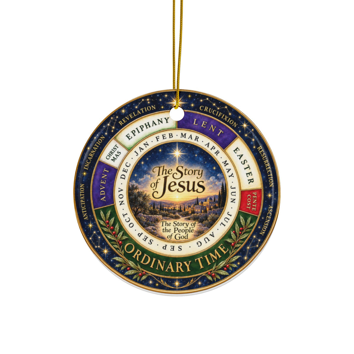 The Story of Jesus Ornament | Ceramic Christmas Ornament, Liturgical Calendar Design