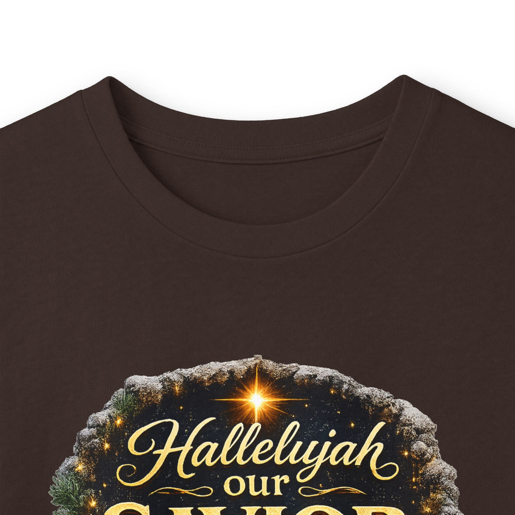 Hallelujah Our Savior Is Born long sleeve tee | Nativity Christmas shirt