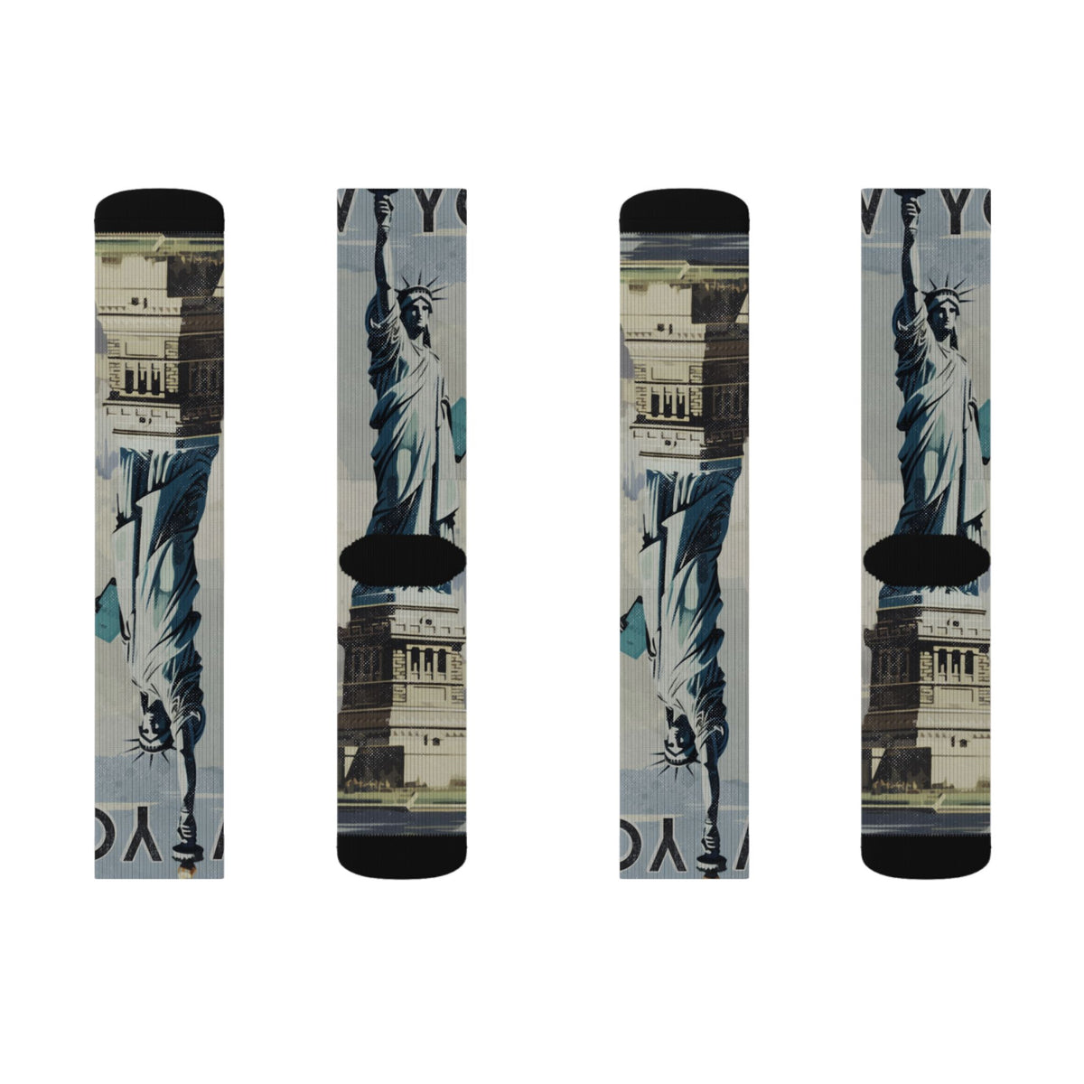 Vintage New York Travel Poster Crew Socks