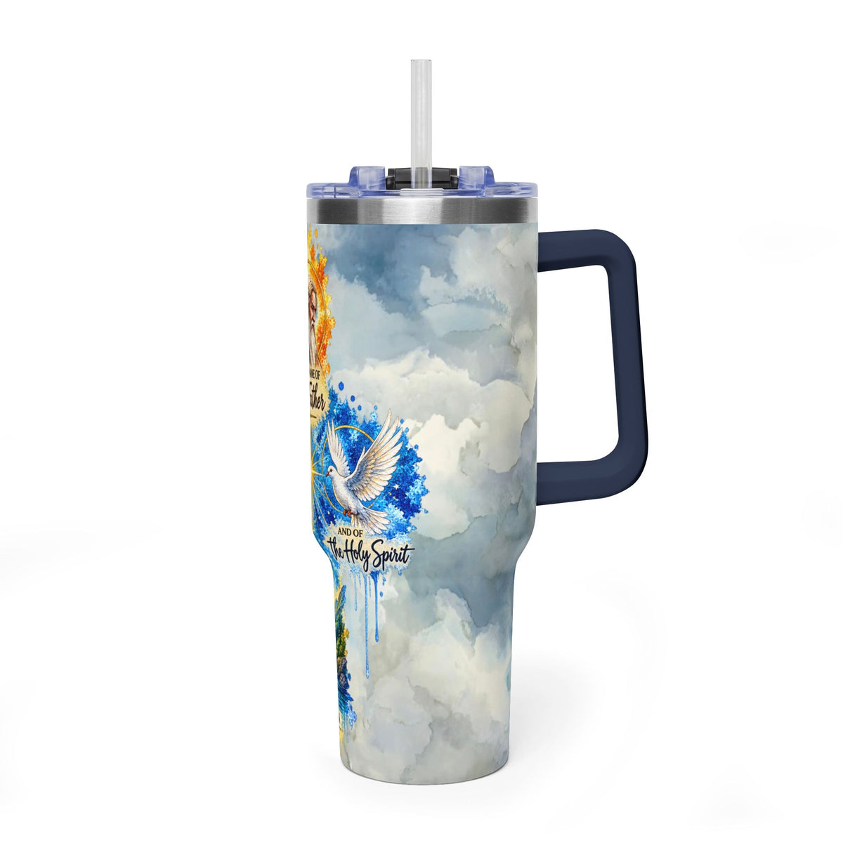 Christian Trinity: Father, Son, and Holy Spirit Vacuum Thermal Tumbler, 40oz