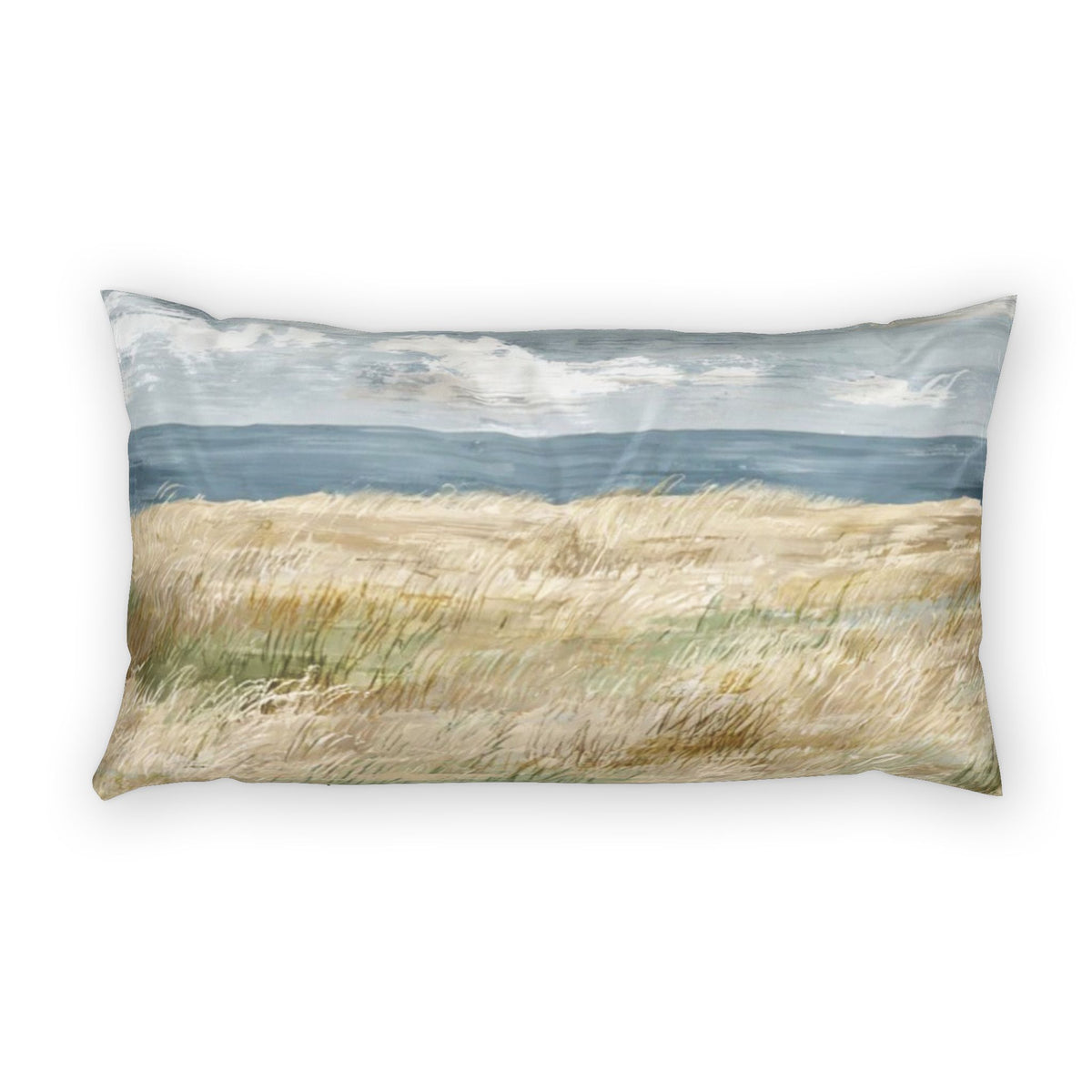 Coastal Meadow Pillow Sham — Soft Beach Landscape Decorative Pillowcase