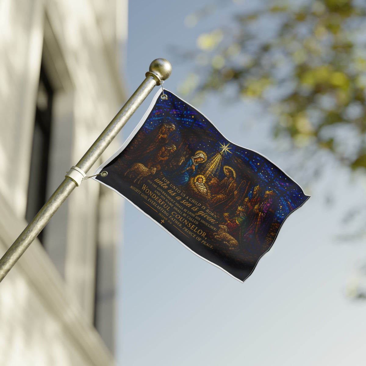 Nativity Scene Double Sided Flag | Christmas Outdoor Banner