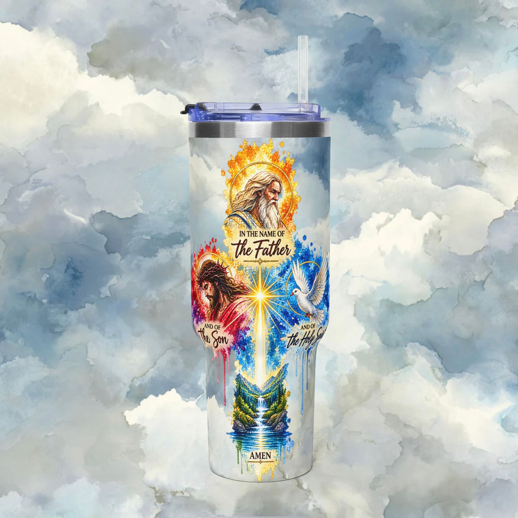 Christian Trinity: Father, Son, and Holy Spirit Vacuum Thermal Tumbler, 40oz