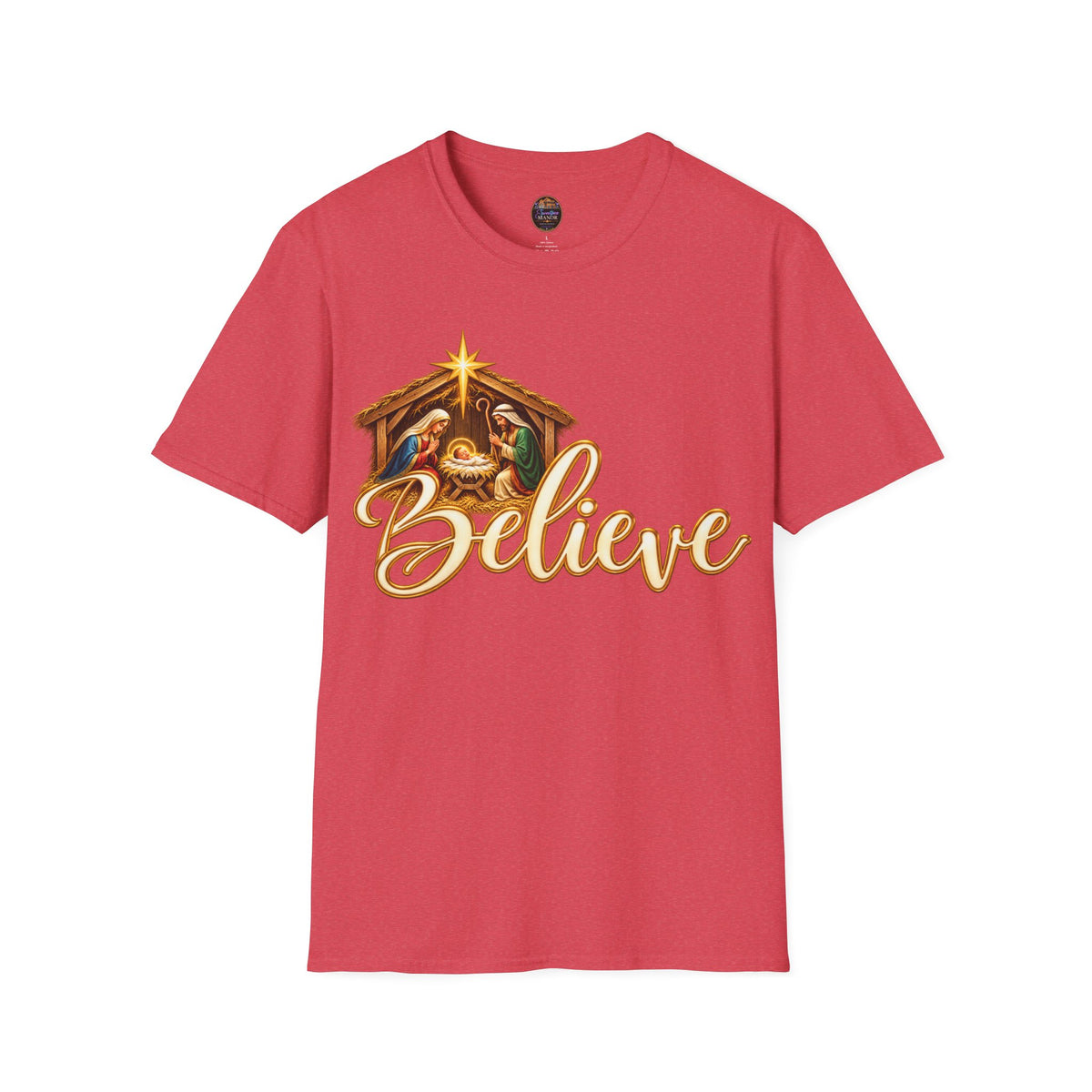 Nativity Manger Believe T-Shirt | Christmas Religious Holiday Tee