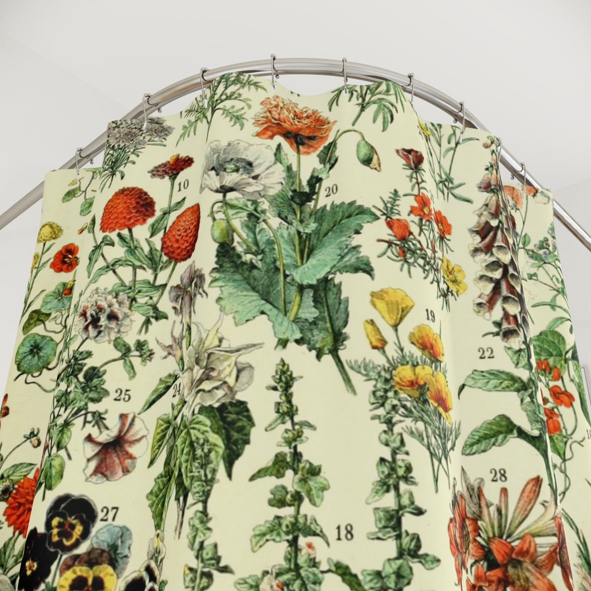 Vintage Wildflower Sampler Shower Curtain