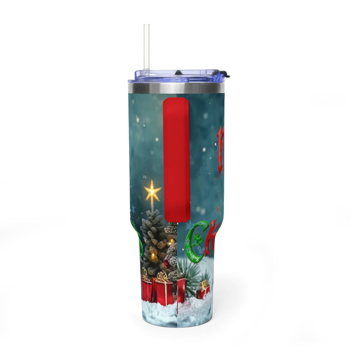 Merry Christmas Snow Scene Tumbler | 40oz Vacuum Thermal Tumbler