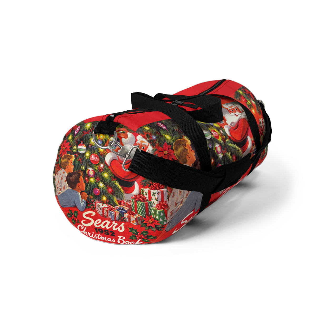 Vintage 1952 Christmas Duffel Bag – Retro Santa & Gift Holiday Travel Bag