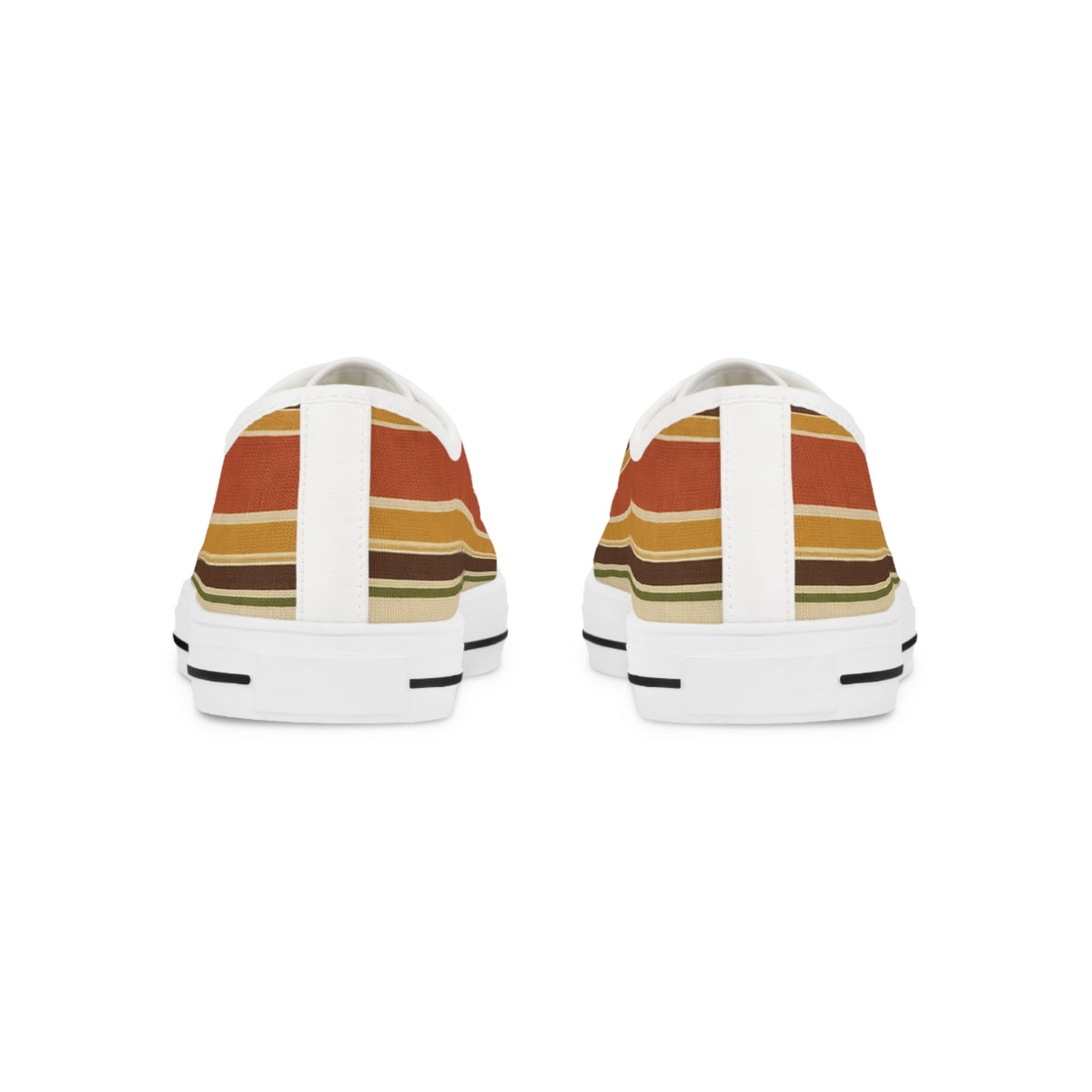 Retro Striped Low Top Sneakers — Vintage Sunset Stripe Men’s Casual Shoes
