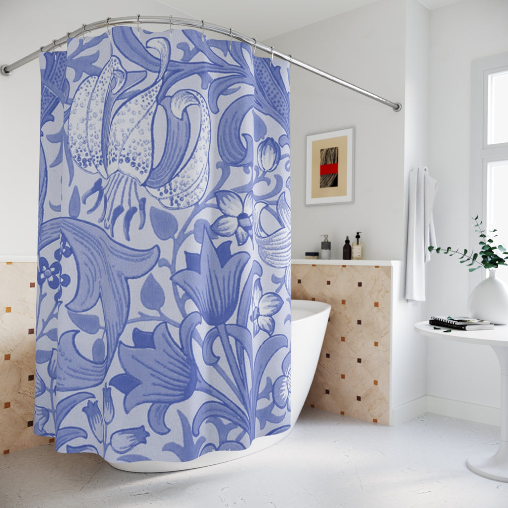 Blue and White Chinoiserie Shower Curtain