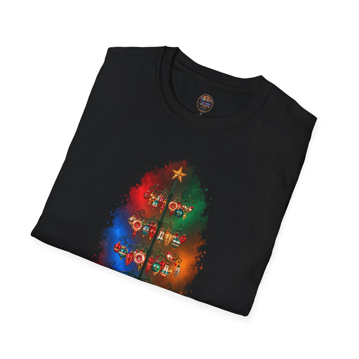 Colorful Holiday Tree T-Shirt | Christmas Lights Ornament Design