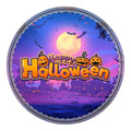 Happy Halloween Wooden Hanging Sign — Round Pumpkin Moon Porch Décor