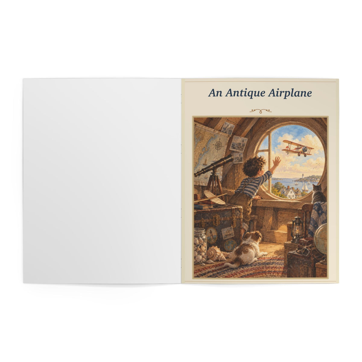 An Antique Airplane | Illustrated Children’s Poetry Book | Vintage Biplane and Beach Adventure