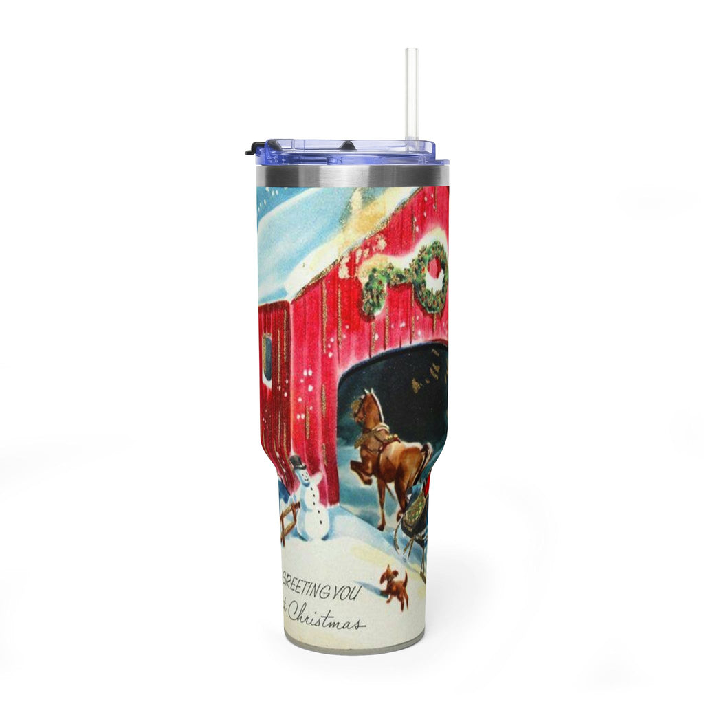 Greeting you at Christmas Vacuum Thermal Tumbler, 40oz