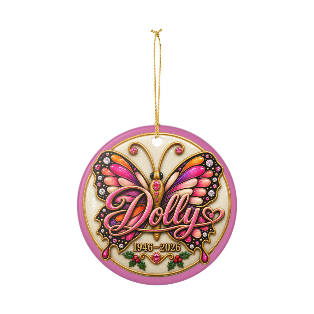 Dolly Parton Remembrance Ceramic Decoration Ornament, double sided (1pc)