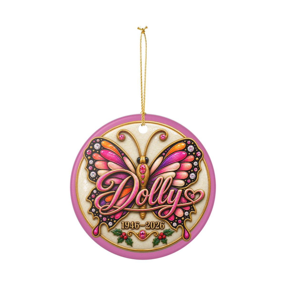 Dolly Parton Remembrance Ceramic Decoration Ornament, double sided (1pc)