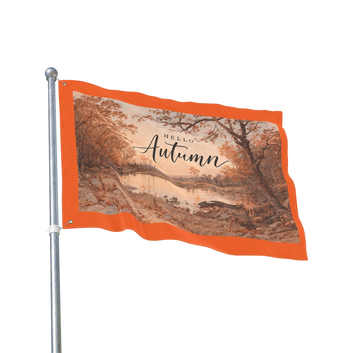 Hello Autumn Double-Sided Garden Flag — Fall Landscape Welcome Sign