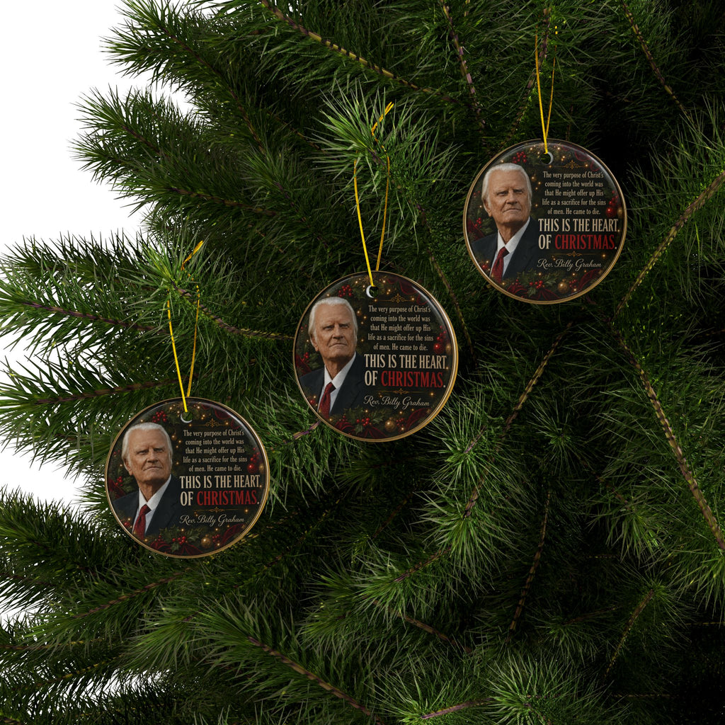 Billy Graham on Christmas Quote Ornaments, 2-Side Print, (1pc, 3pcs, 5pcs, 10pcs)