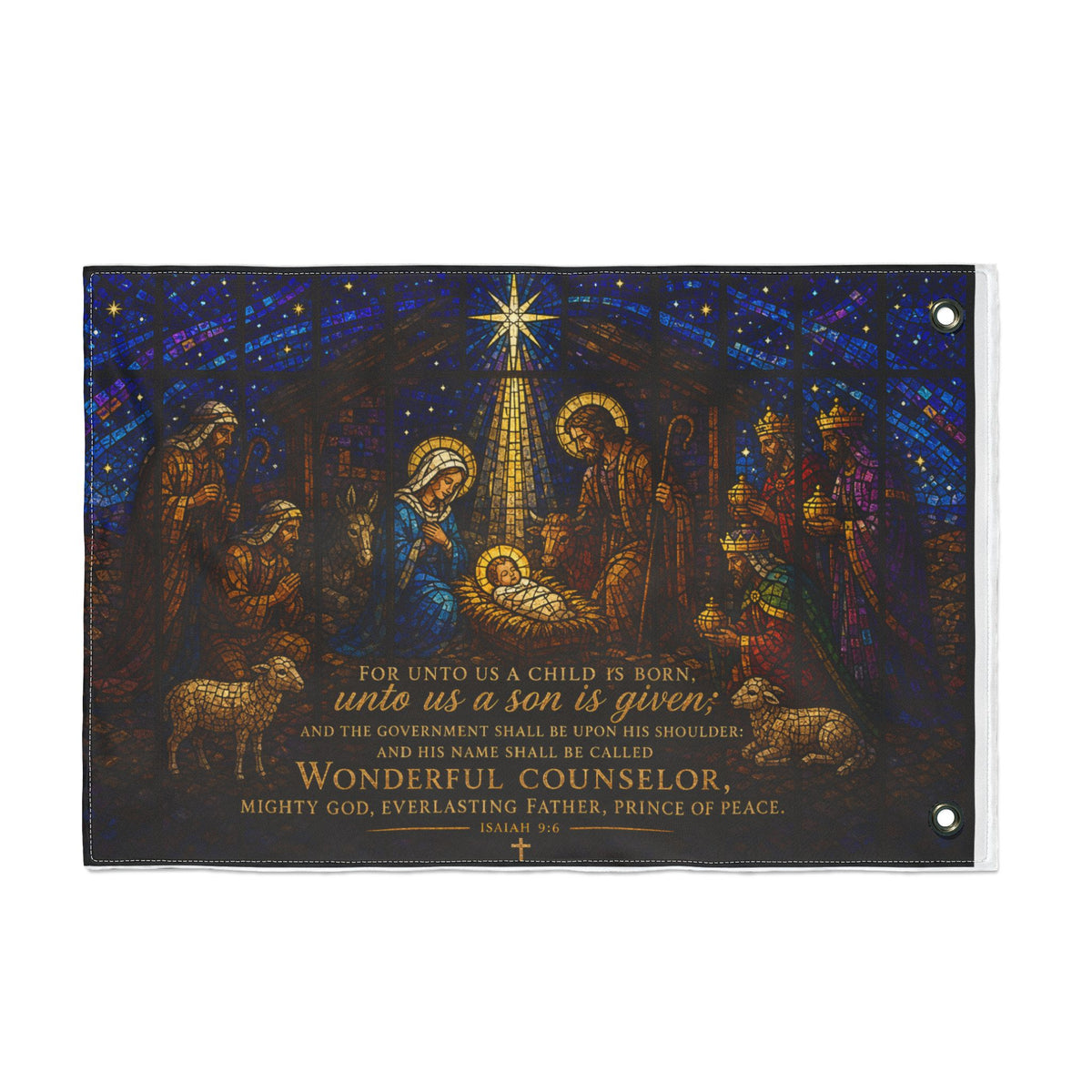 Nativity Scene Double Sided Flag | Christmas Outdoor Banner