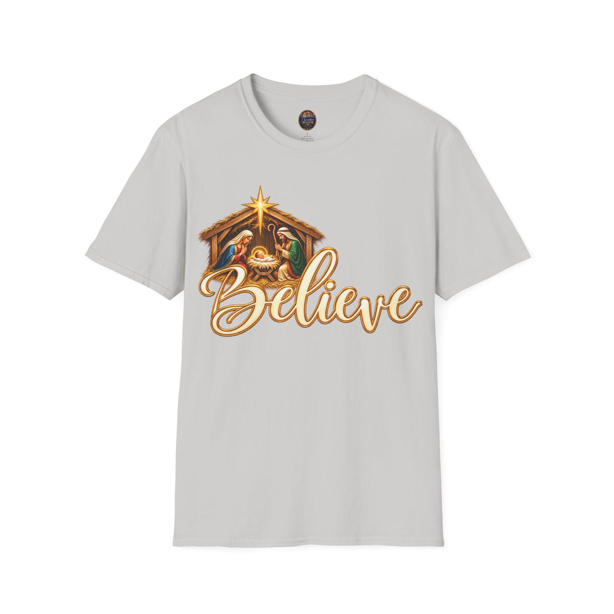Nativity Manger Believe T-Shirt | Christmas Religious Holiday Tee