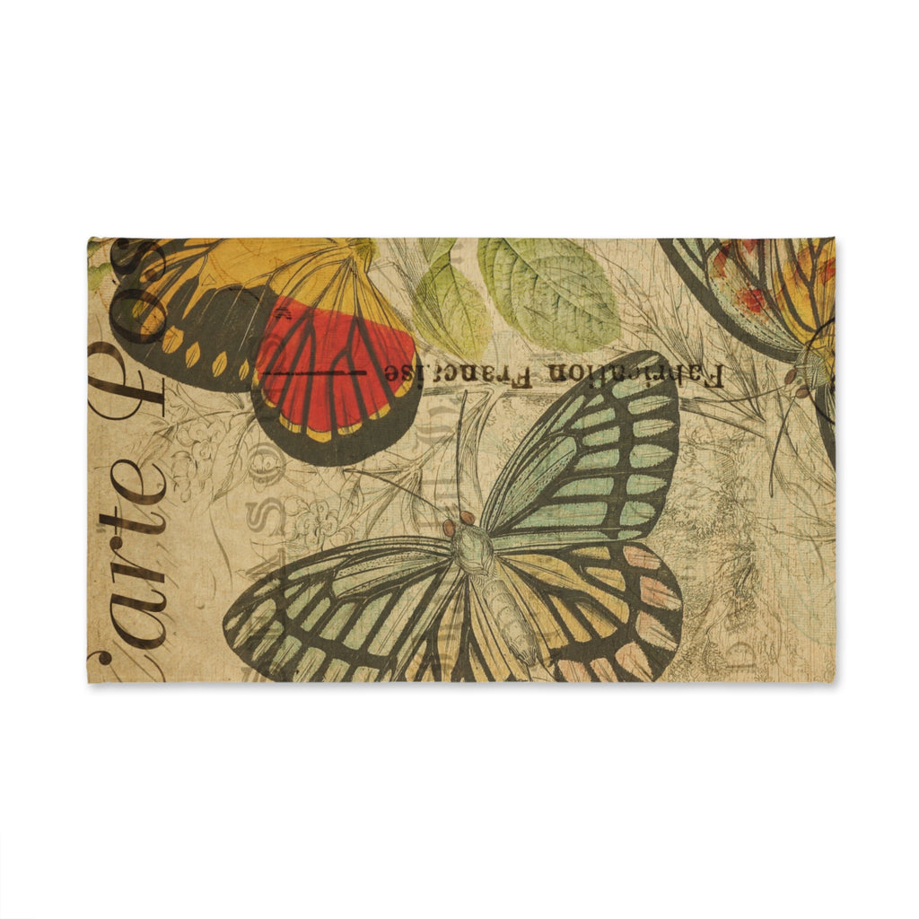 Vintage French Postcard Butterfly Hand Towel