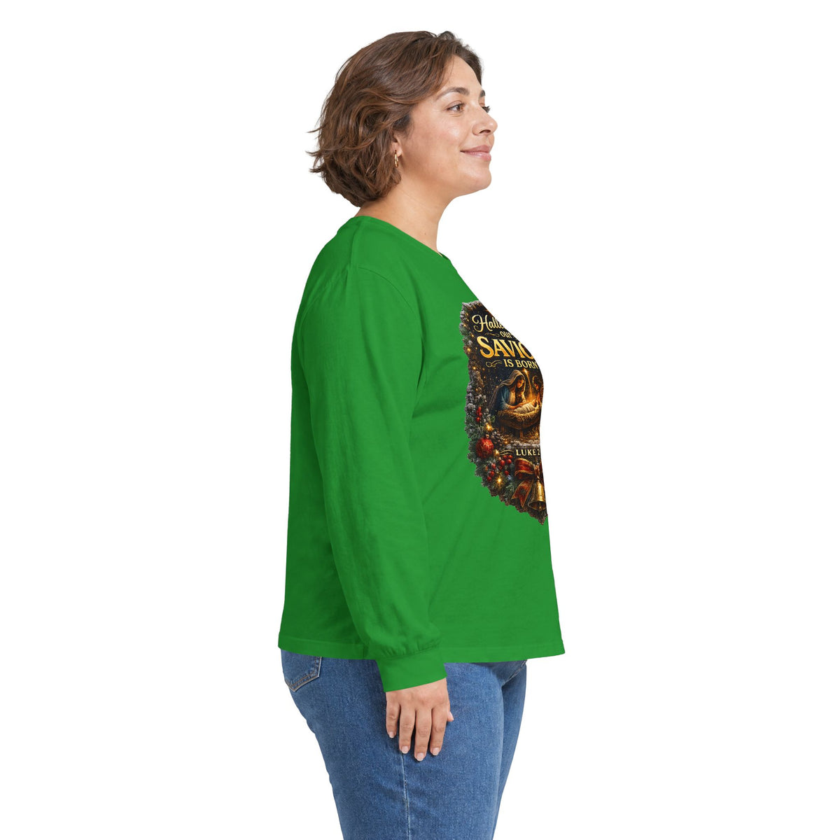 Hallelujah Our Savior Is Born long sleeve tee | Nativity Christmas shirt