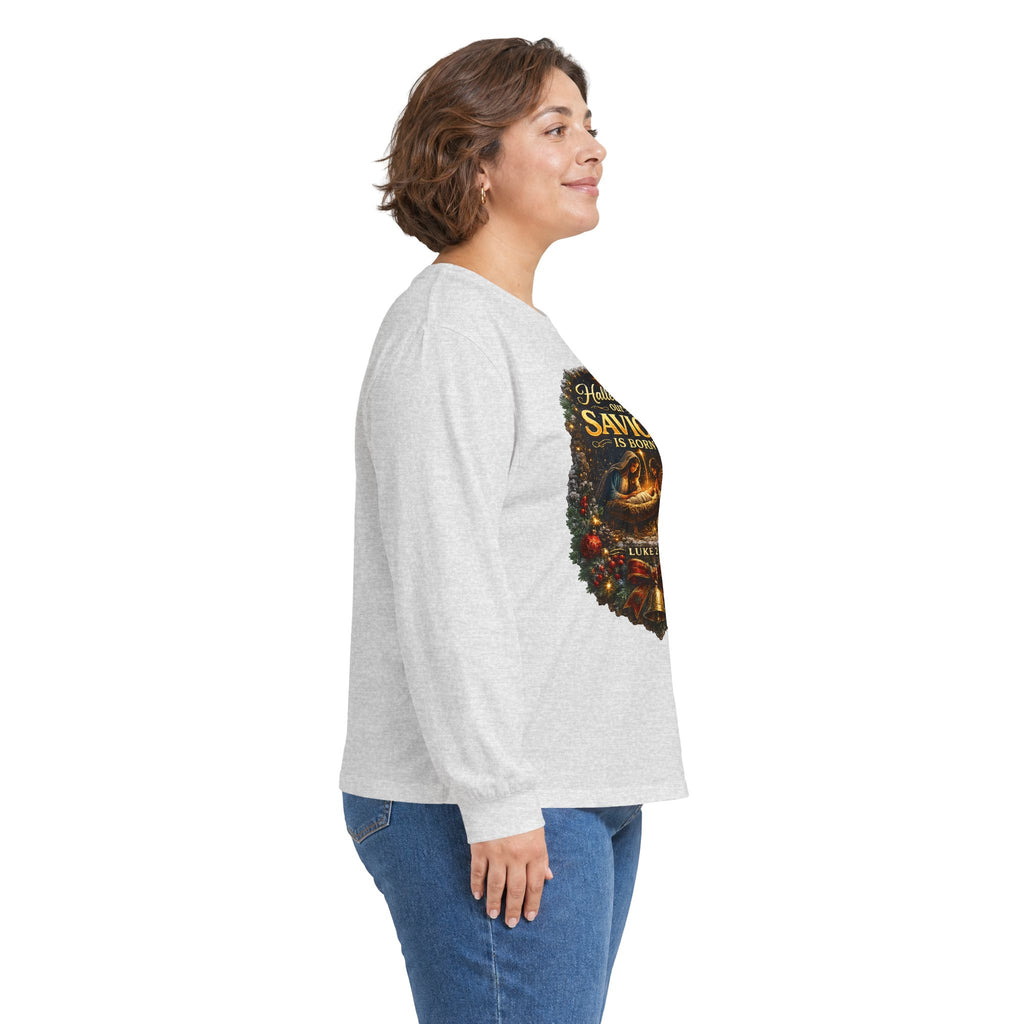 Hallelujah Our Savior Is Born long sleeve tee | Nativity Christmas shirt