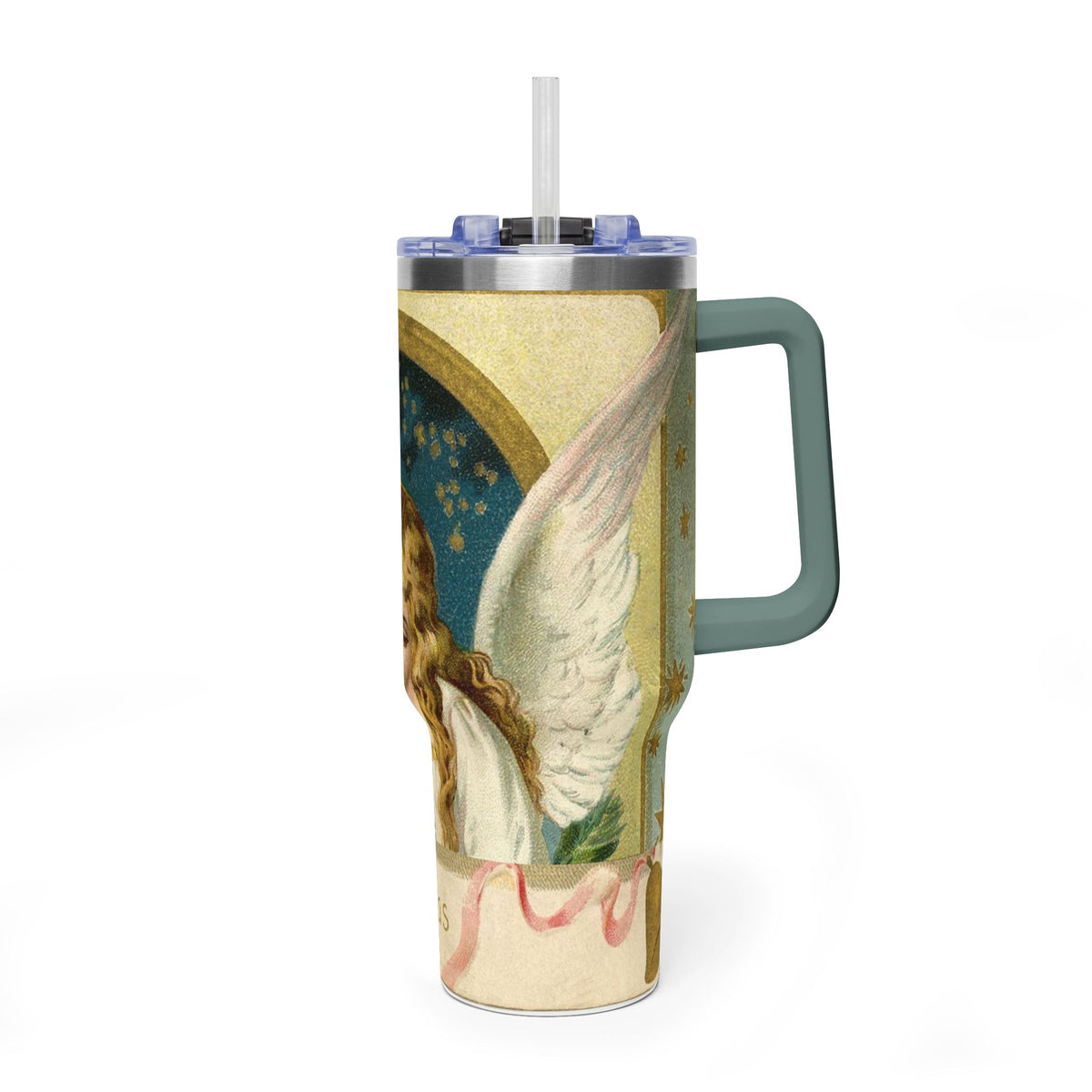 Victorian Angel Illustration 40oz Tumbler | Christmas Thermal Tumbler