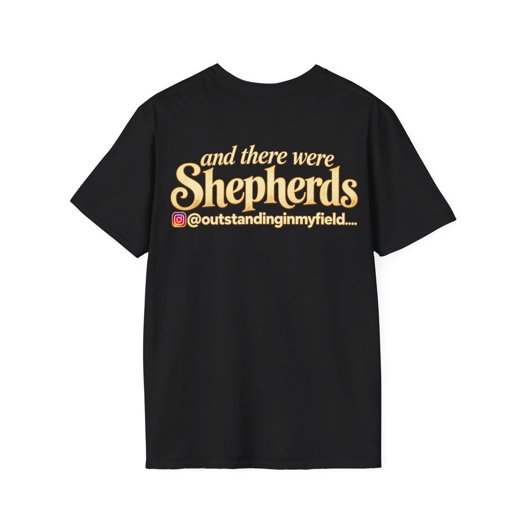 Shepherds Outstanding in the Field Christian Humor Unisex Softstyle Christmas T-Shirt