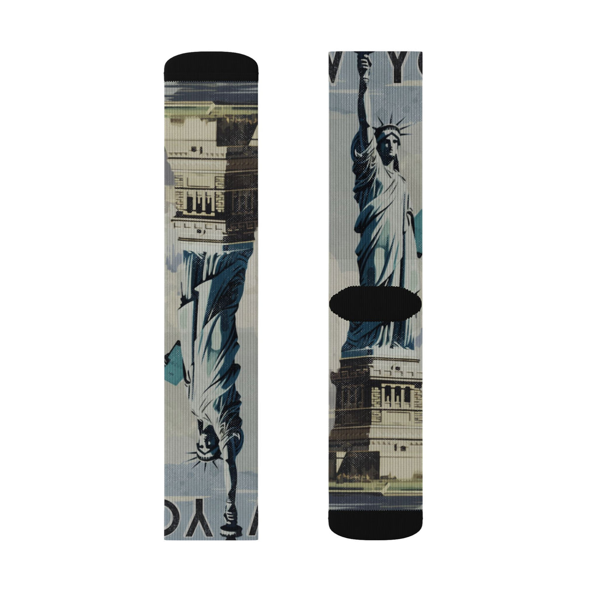 Vintage New York Travel Poster Crew Socks