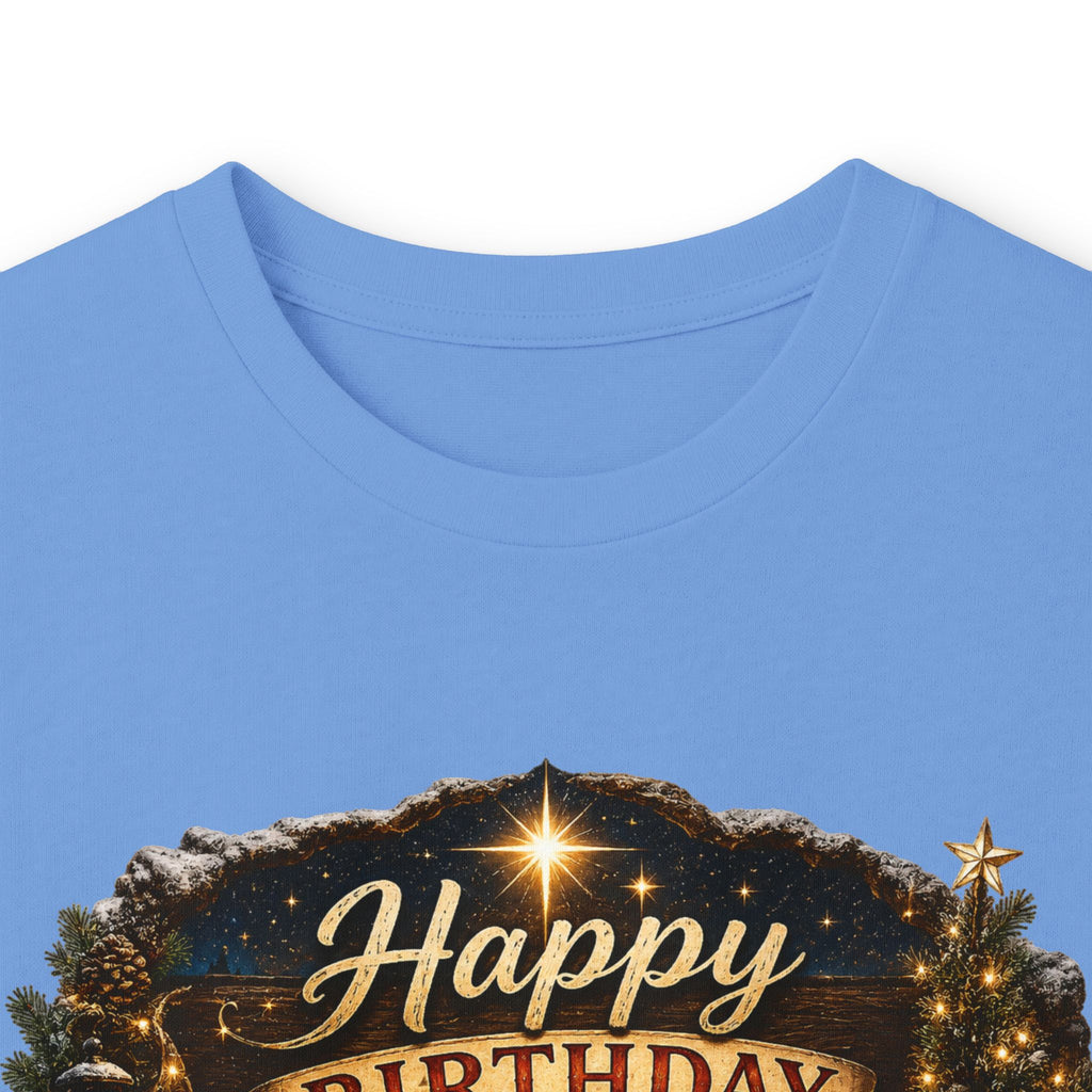 Happy Birthday Jesus Long Sleeve Tee | Nativity Christmas Religious Tee