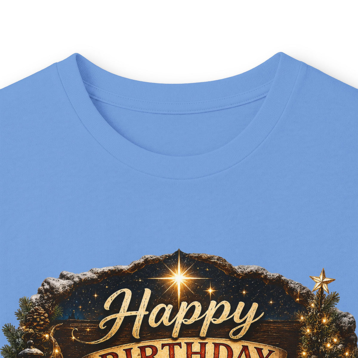 Happy Birthday Jesus Long Sleeve Tee | Nativity Christmas Religious Tee