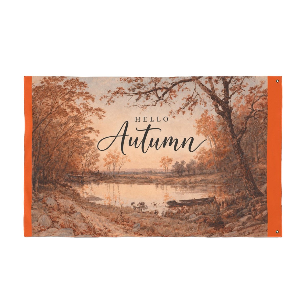 Hello Autumn Double-Sided Garden Flag — Fall Landscape Welcome Sign