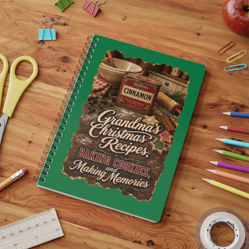 Vintage Christmas Memories Wirobound Softcover Notebook, A5
