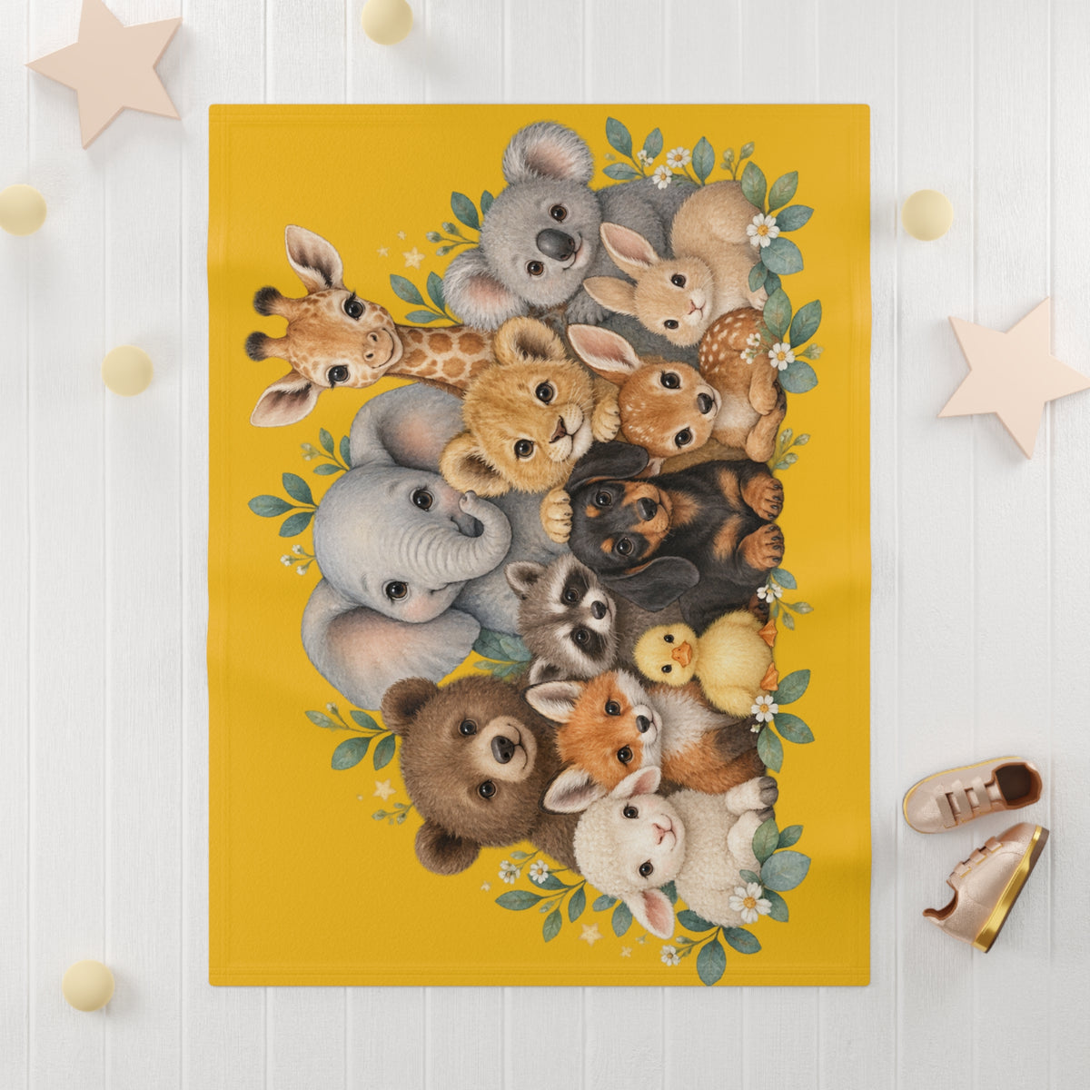 Sweet Animals Soft Fleece Baby Blanket