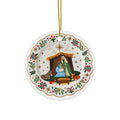 Colorful Nativity Ceramic Christmas Ornaments, 2-Side Print, (1pc, 3pcs, 5pcs, 10pcs)