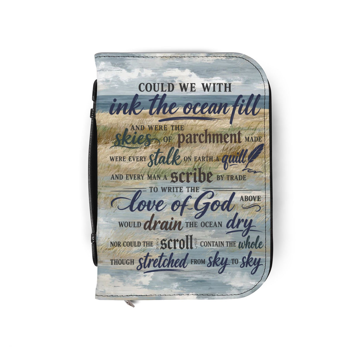 Love of God Hymn Lyrics Beach themed Bible Cover in 4 sizes