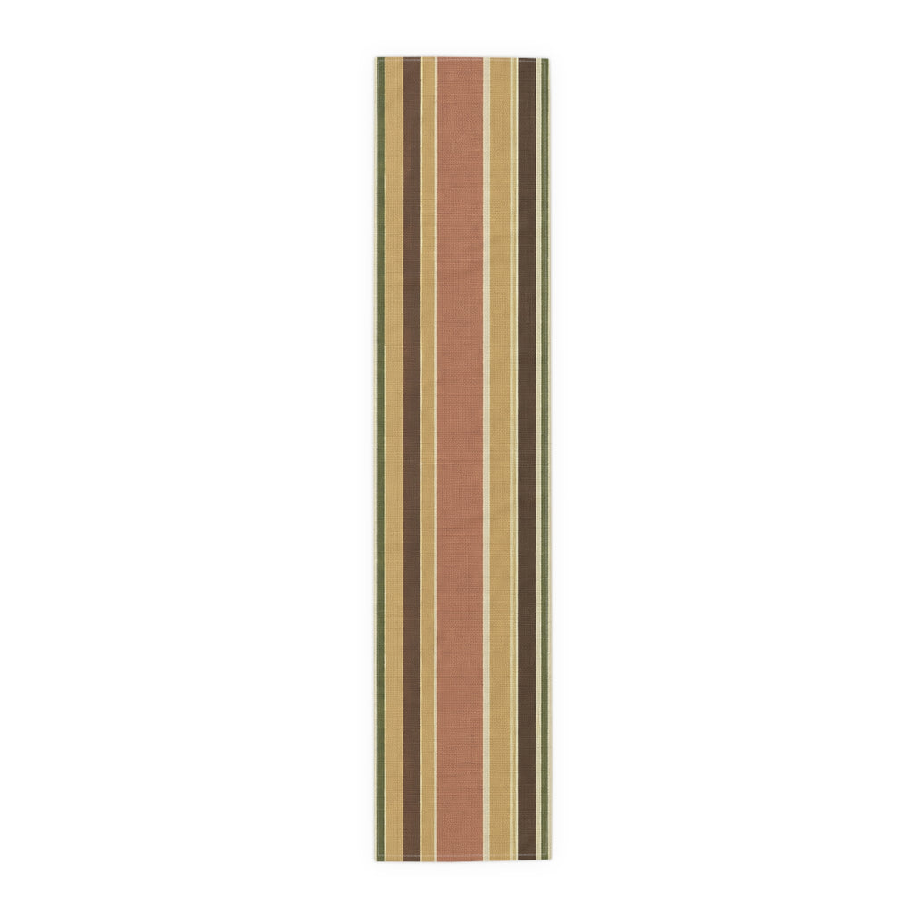 Autumn Stripe Table Runner — Rustic Fall Cotton-Poly Dining Runner