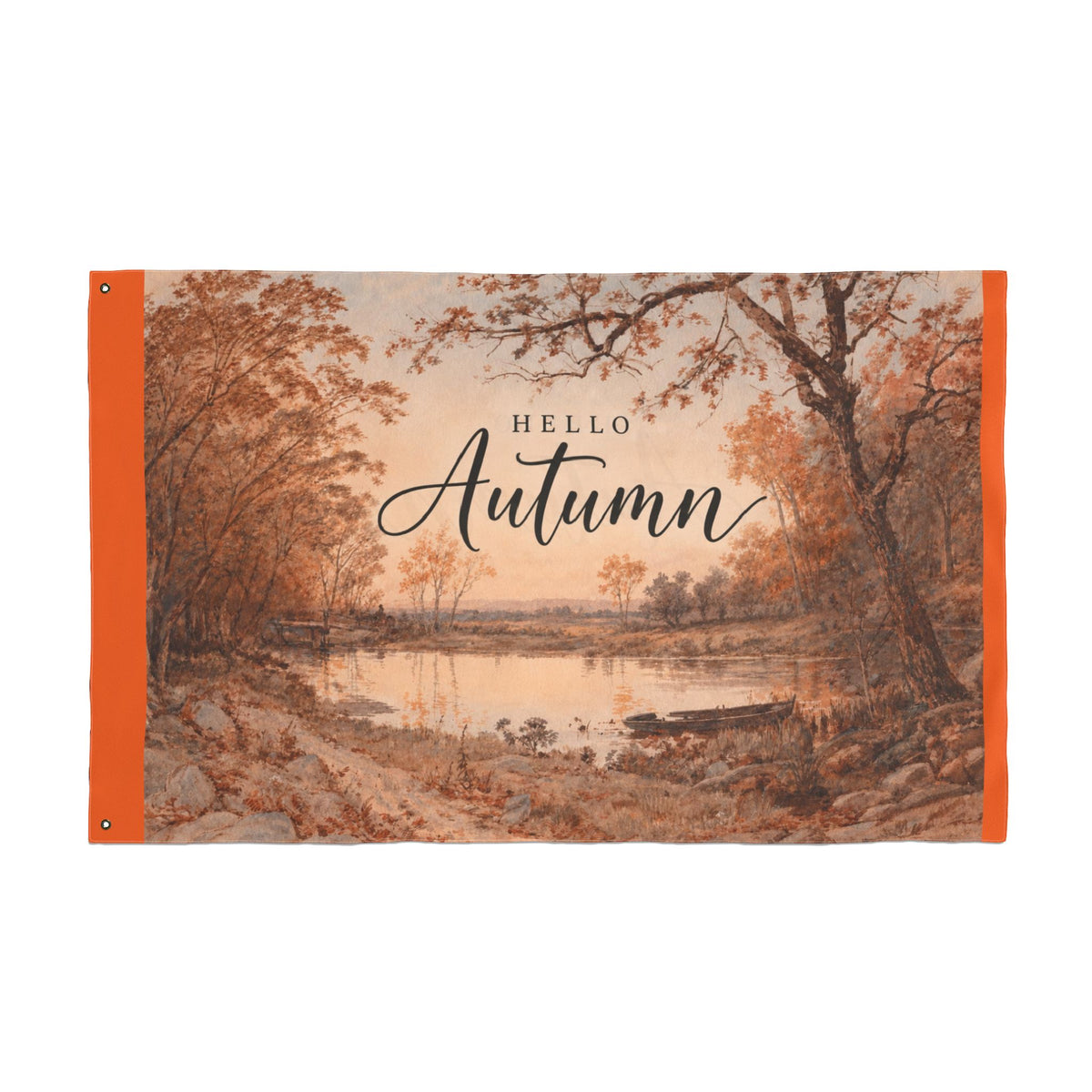 Hello Autumn Double-Sided Garden Flag — Fall Landscape Welcome Sign
