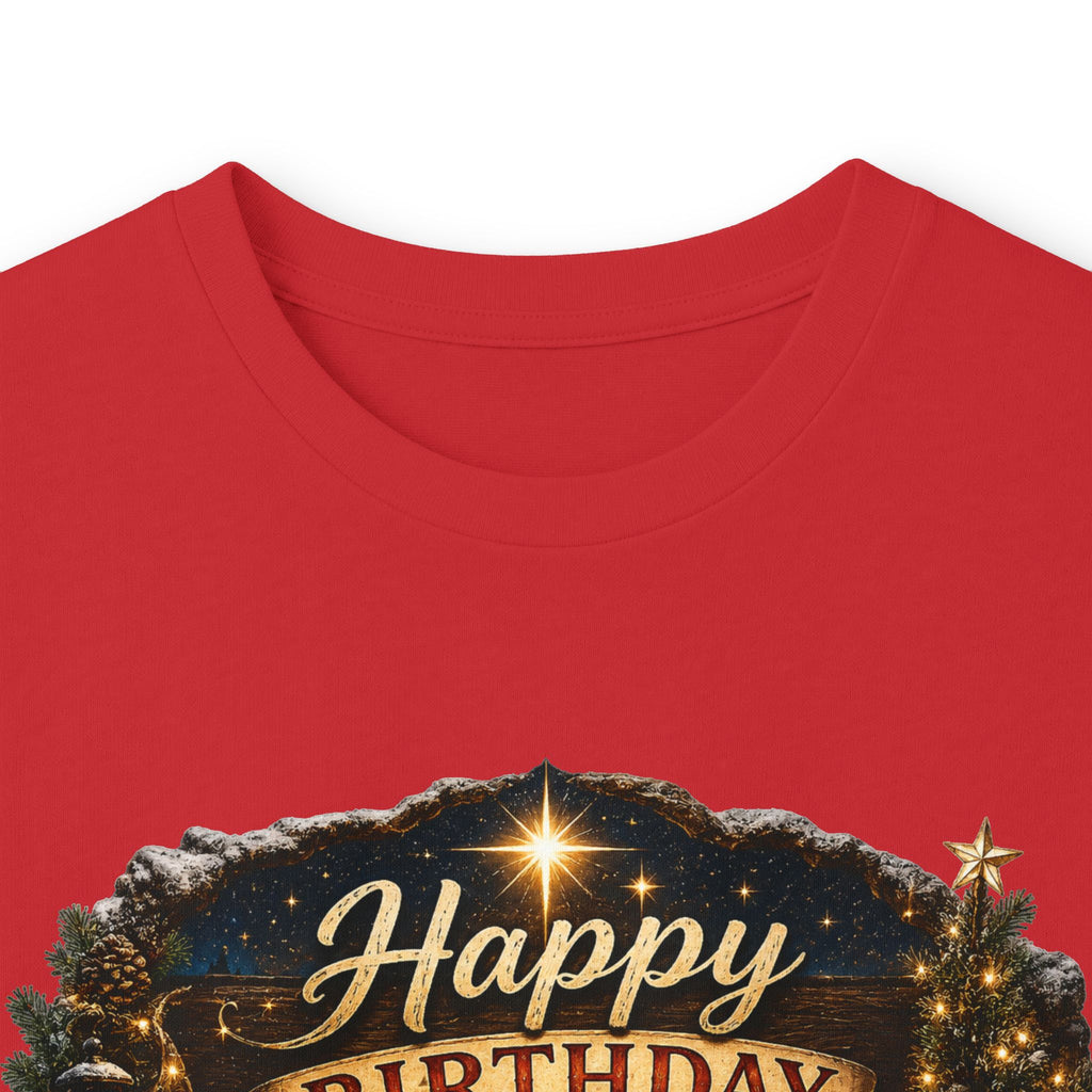 Happy Birthday Jesus Long Sleeve Tee | Nativity Christmas Religious Tee