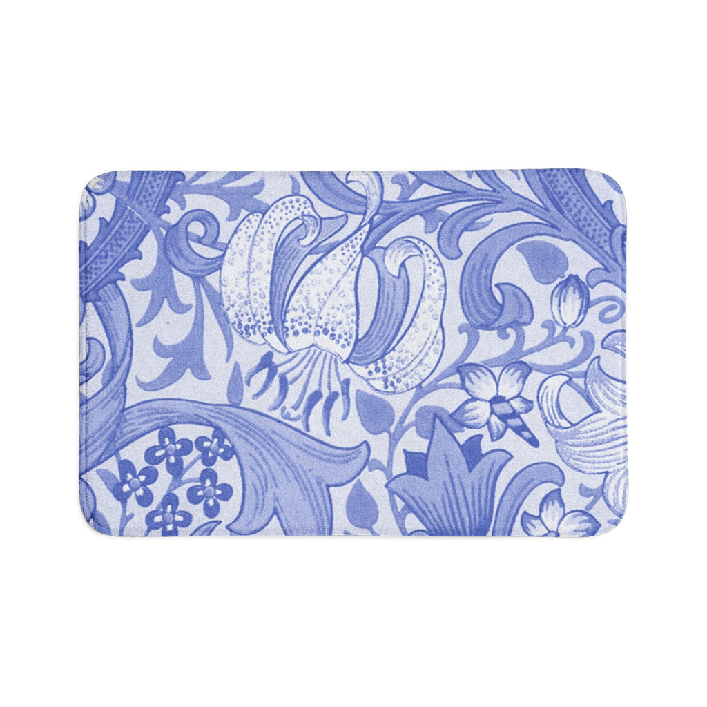 Blue and White Chinoiserie Bath Mat 3-Piece Set