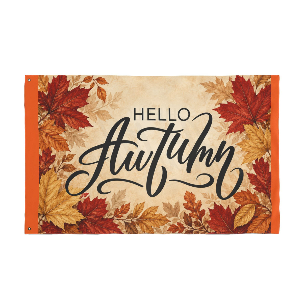 Hello Autumn Double-Sided Garden Flag — Fall Leaves Seasonal Outdoor Decor