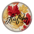 Hello Autumn Wooden Hanging Sign - Fall Leaves Rustic Door Décor