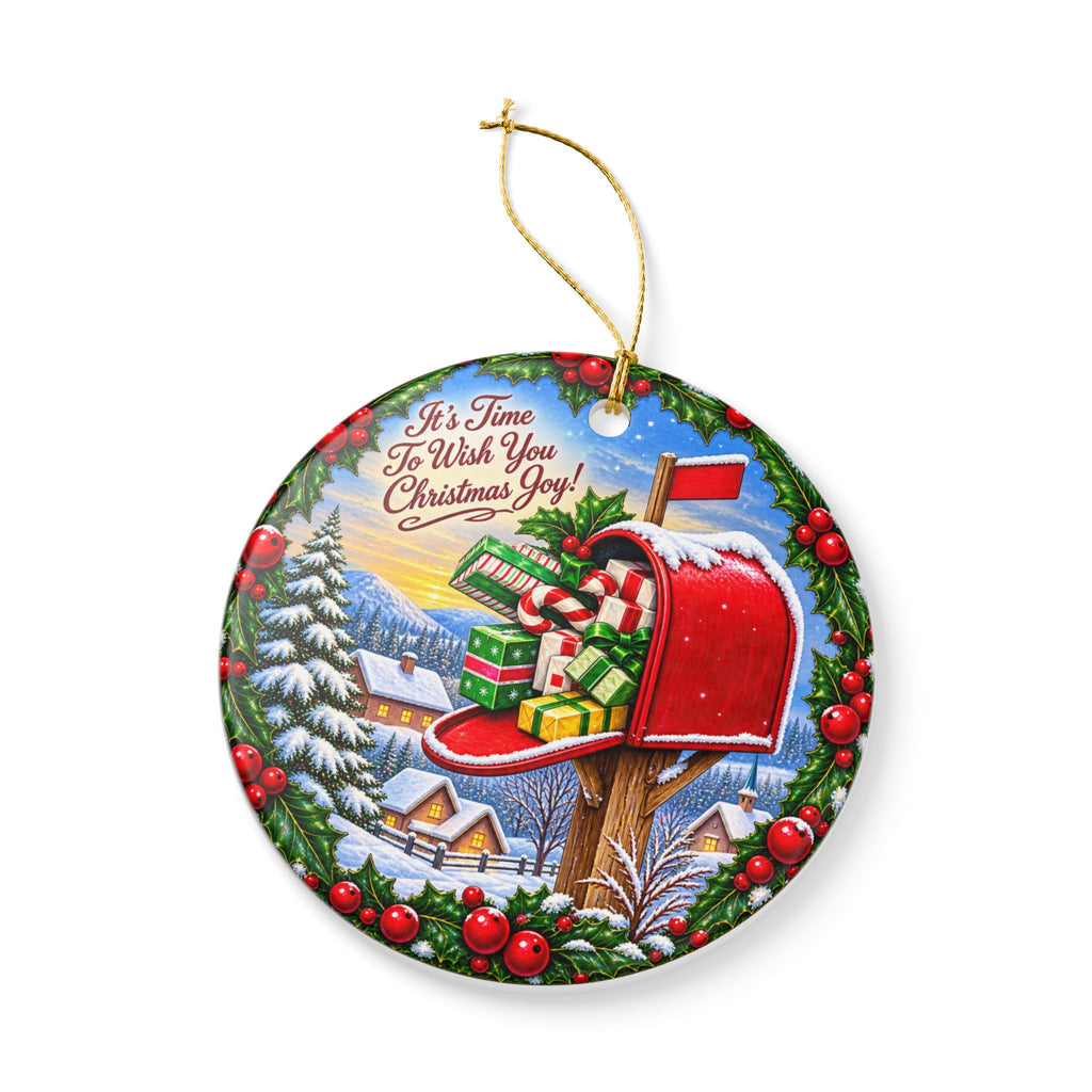 Christmas Mailboxes Ceramic Decoration Ornament, (1pc)
