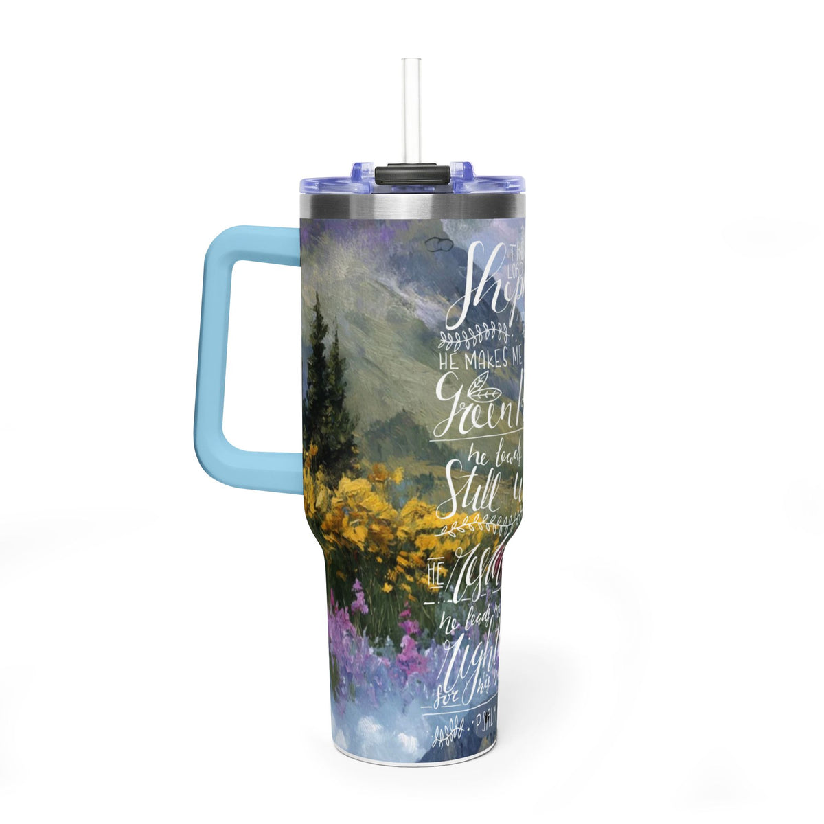 Christian Psalm 23 Vacuum Thermal Tumbler, 40oz