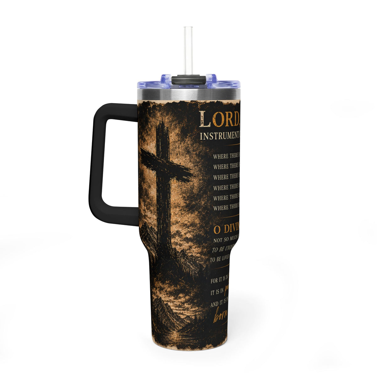 Christian St. Francis Prayer Vacuum Thermal Tumbler, 40oz